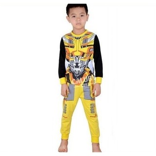 เสื้อและกางเกง หุ่นยนต์ bumblebee โทนสีเหลืองดำ