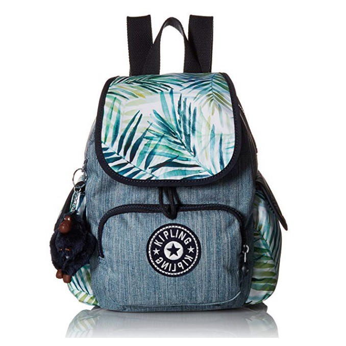 Kipling City Pack XS Lively Meadow Blue กระเป๋าสะพายหลังใบเล็ก  ผ้ายีนส์