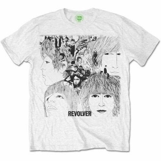 เสื้อยืดผ้าฝ้ายพิมพ์ลายแฟชั่น เสื้อยืด พิมพ์ลายอัลบั้ม The Beatles สีขาว