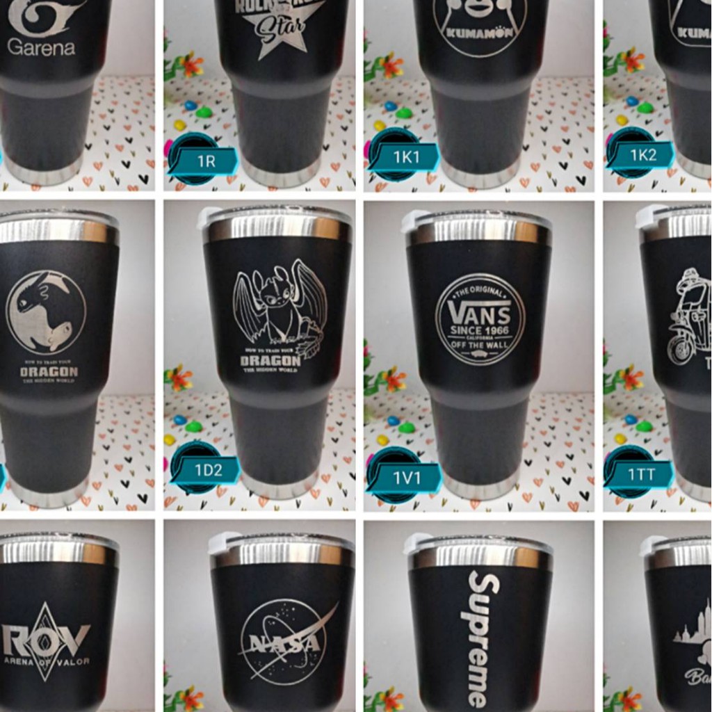 แก้วเก็บอุณหภูมิ 30 Oz งานสกีนเลเซอร์แกะสลัก งานสแตนเลส304 เกรดคุณภาพ *แถมที่รองก้นแก้ว*