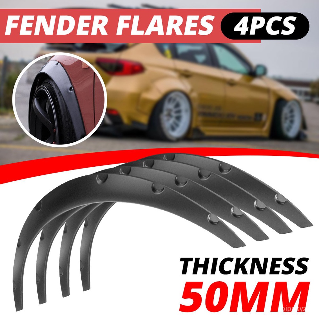 4pcs 2quot Car SUV Offroad Wheel Fender Flares Wheel Arch Protector Polypropylene Cover Trim