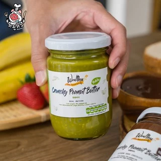 Wealthy เนยถั่วรสชาเขียว ชนิดผสมถั่วบดหยาบ Matcha crunchy peanut butter