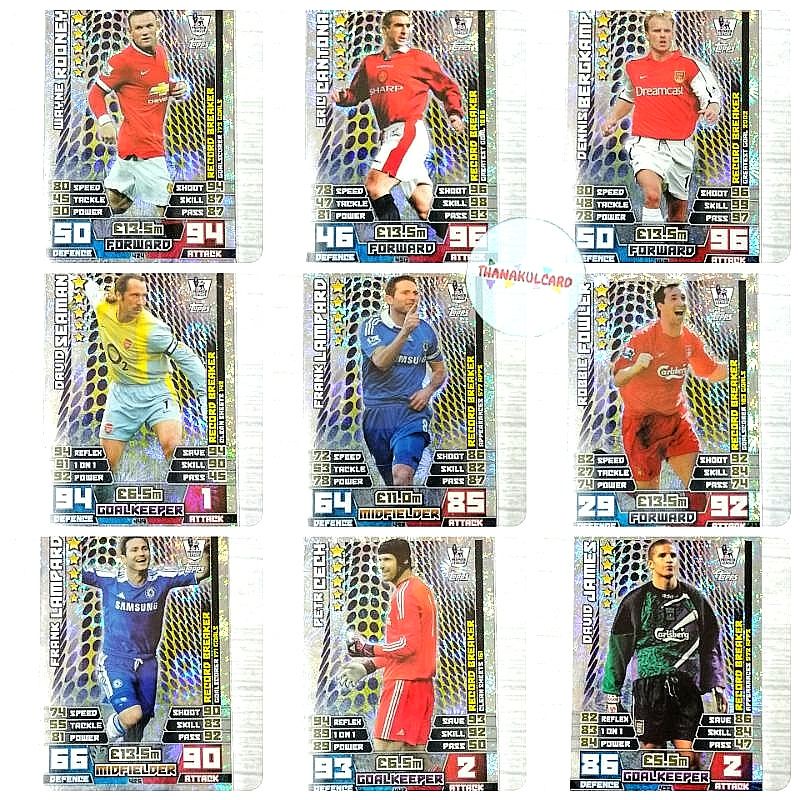 การ์ดฟุตบอลนักเตะตำนาน LEGEND MATCH ATTAX 2014/15 RECORD BREAKER SOCCER CARD