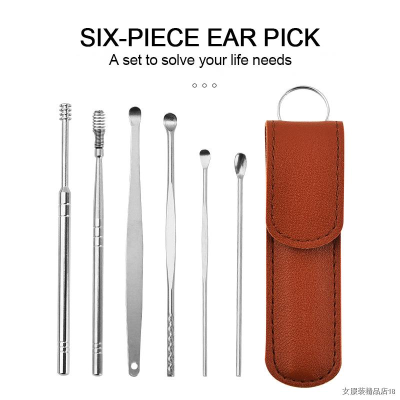 ◎Earwax Remover Ear Cleaner Wax Removal Tool Health Care Earpick 6PCS Earpick Sticks Curette Ear Pick Cleaning Ear Clean