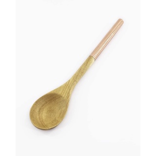 ทัพพีไม้ ทำอาหาร พร้อมด้ามจับ สีโรสโกลด์ Wooden Cooking Spoon With Rose Gold Handle