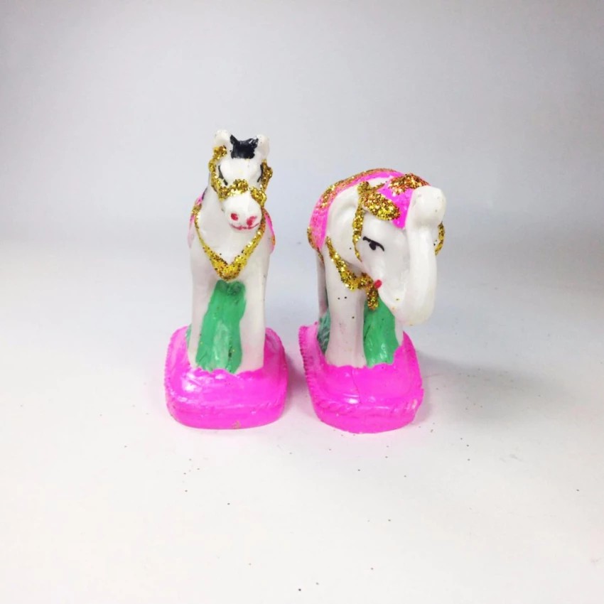 JMT เครื่องตั้งศาล ชุดบริวารช้าง-ม้า สีชมพู