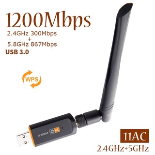 1200 mbps usb dual band wifi อะแดปเตอร์เชื่อมต่อเครือข่ายแบบไร้สาย 2 . 4 ghz 5 ghz 802 . 11 ac