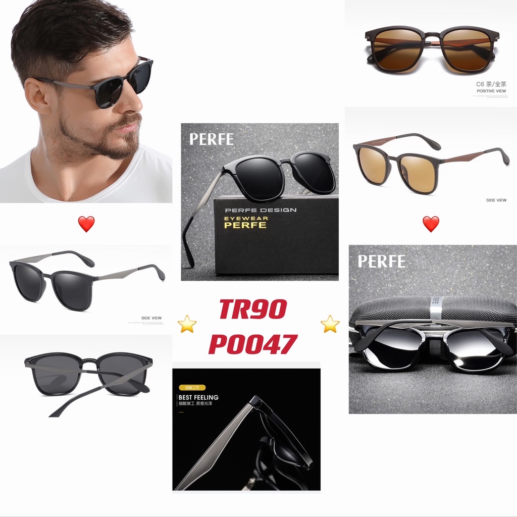 แถมกล่อง+เชือก PERFE แว่นตากันแดด ของแท้ แว่นกันแดด สินค้าส่งจากไทย TR90 RERFE diy2564 ราคา ถูกที่สุด ดีลบีเคเค แกลเลอรีภาพที่ 7