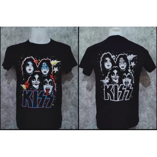 เสื้อวงคอกลม สกรีนลาย KISS หน้าหลัง