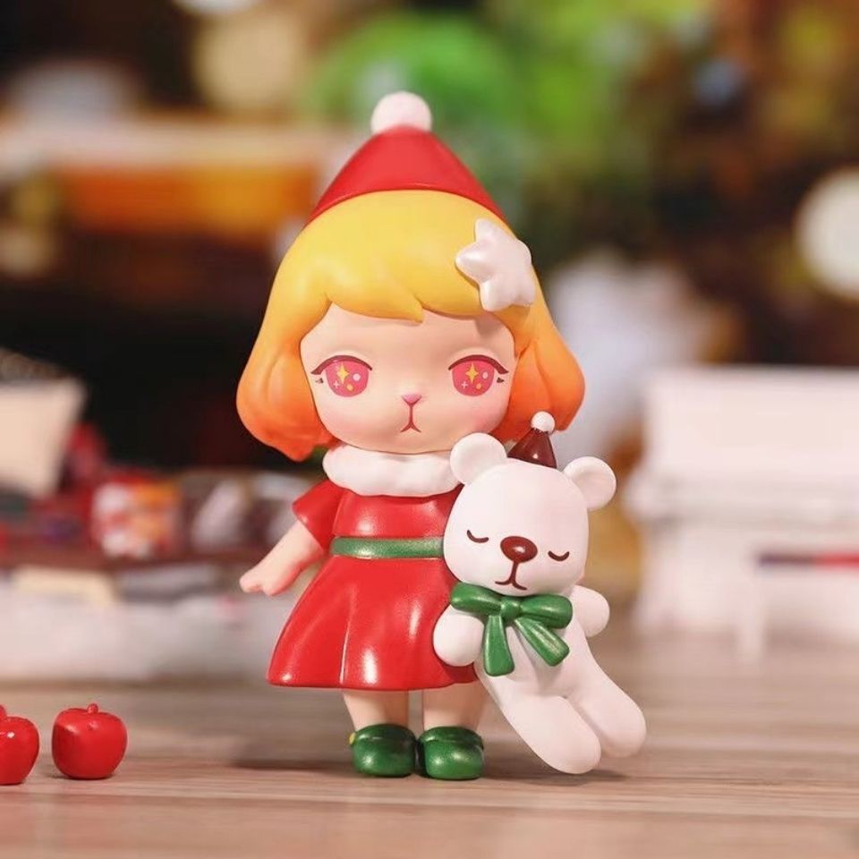 【ของแท้】POPMART Bunny ตุ๊กตาฟิกเกอร์ รูปกล่องสุ่ม ของขวัญคริสต์มาส