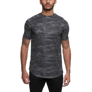 เสื้อยืดผู้ชาย Camouflage Men T-Shirt Quick-drying Tops M-3XL