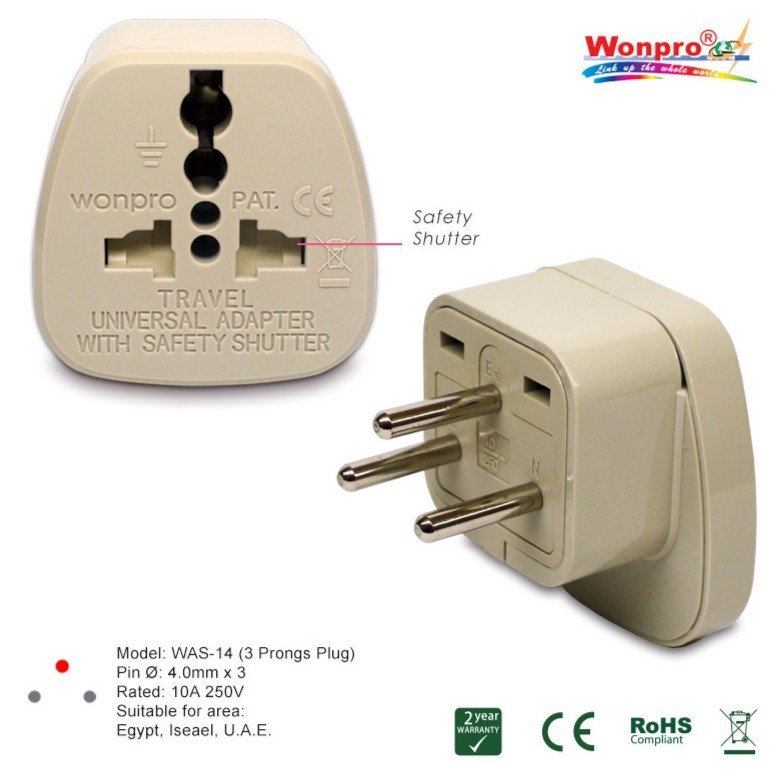 WONPRO อะแดปเตอร์อเนกประสงค์สําหรับเดินทาง W/SS - WAS-14