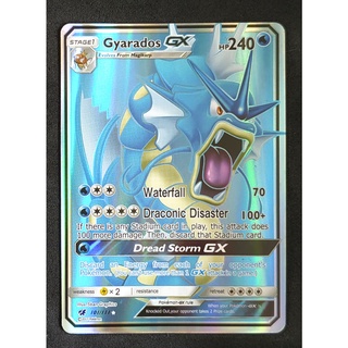 Gyarados GX Card 101/111 เกียราดอส Pokemon Card Gold Flash Light (Glossy) ภาษาอังกฤษ