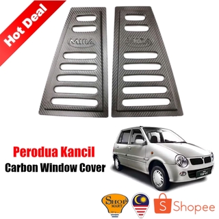 Perodua Kancil ฝาครอบหน้าต่างรถยนต์ คาร์บอน 3D ทรงสามเหลี่ยม