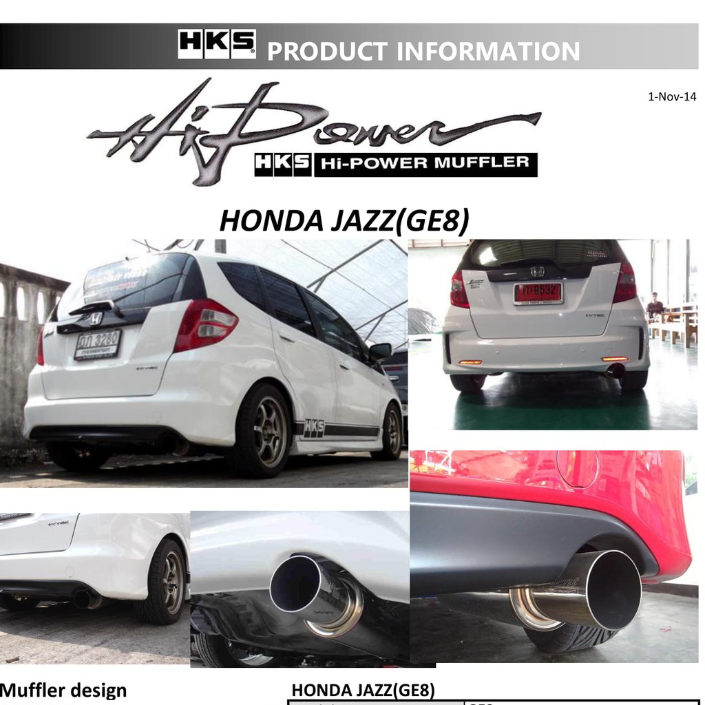ท่อ HKS Honda Jazz เครื่อง L15A