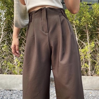 VALEN PANTS กางเกงเอวสูงเก็บสะโพก ทรงสวยมั่ก สีน้ำตาลช็อคโกแลต