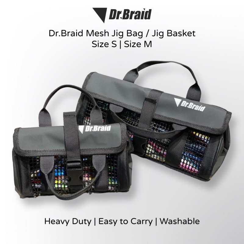 Dr.braid Jig Bag Mesh Basket Size พร้อมที่จับและหัวเข็มขัดล็อค (Size S / Size M)