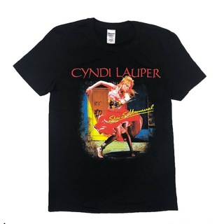 เสื้อยืดผ้าฝ้ายพิมพ์ลายขายดี เสื้อยืด พิมพ์ลาย Cyndi Lauper Shes So Unusual 2013 Australian Tour สําหรับผู้ชาย