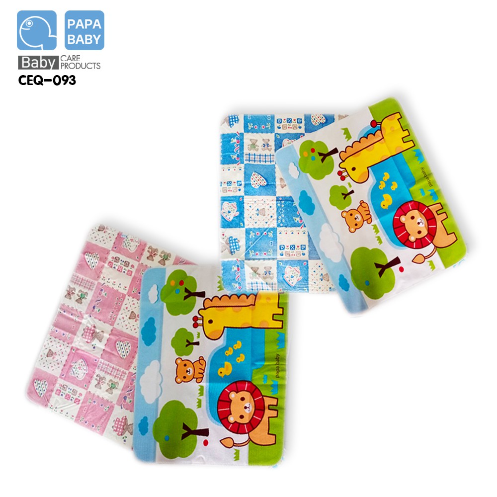 PAPA BABY ผ้ายาง 2 หน้า , ผ้าปูรองกันปัสสาวะสำหรับเด็ก size 22 x 26.5 นิ้ว รุ่น CEQ-093