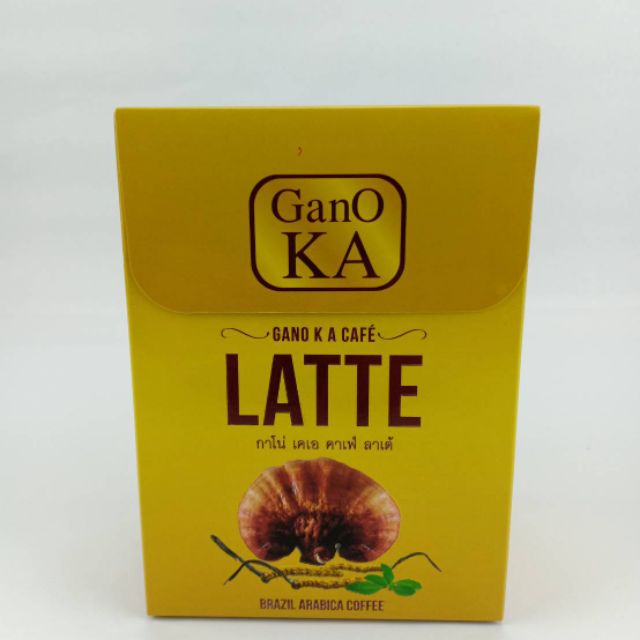 กาแฟสดสำเร็จรูปพร้อมชงตรากาโน่ เคเอ GanO KA Cafe' LATTE Brazil Arabica Latte Coffee Ready Brew with Reishi+Cordyceps