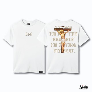 [ปรับแต่งได้]Just Say Bad ® เสื้อยืด Oversize รุ่น 666 สีขาว ( ลิขสิทธิ์แท้ ) เสื้อตัวใหญ่ ชาย แขนสั้น M L   OS