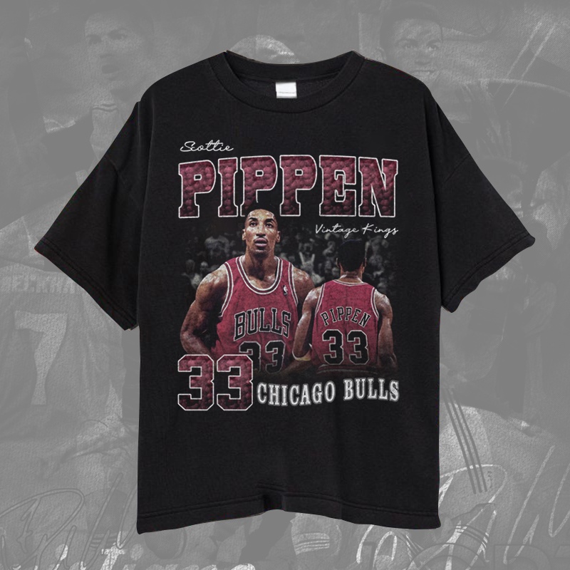 Nba Scottie Pippen เสื้อยืดวินเทจ/ Chicago Bulls Scottie Pippen เสื้อยืดบาสเก็ตบอล Unisex