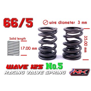 สปริงวาล์ว เวฟ125 66/5 ตัวนอก+ใน (4ตัว) Nkracing