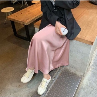 IN STOCK (พร้อมส่ง) Rose Satin Skirt