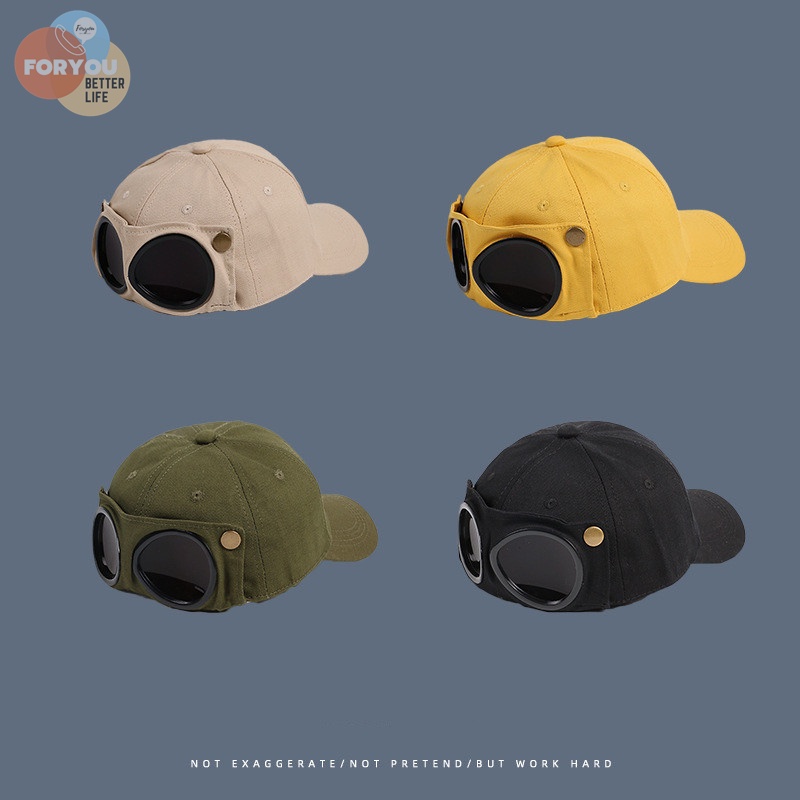 foryoubetterlife หมวก หมวกแก๊ปcapมีแว่นตา สุดชิคและคลาสสิค แว่นตาหมวกเบสบอล