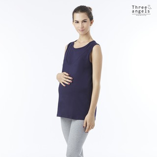 Threeangels Maternity เสื้อใส่ได้ทั้งก่อน-หลังคลอด สามารถเปิดเต้าให้นมบุตรได้ NAVY