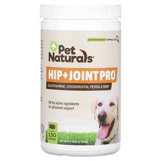 Pet Naturals of Vermont, Hip + Joint Pro สำหรับสุนัข บรรจุเม็ดเคี้ยว 130 เม็ด ขนาด 18.34 ออนซ์ (520 ก.)