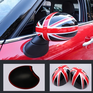 2 x  Union Jack UK Flag ฝาครอบกระจก MINI Cooper R55 R56 R57 Black/Red