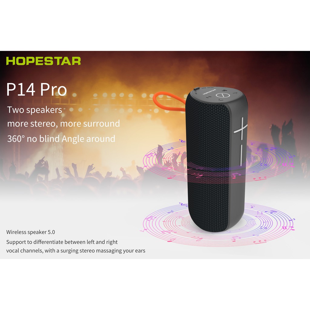 Hopestar P14 Pro ลำโพงบลูทูธเสียงเบสนุ่มๆ กันละอองน้ำ IPX6 ของแท้ 100% ...