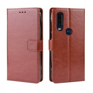 เคสสำ Moto One Action Case PU Leather Flip Phone Case Motorola Moto One Action เคสโทรศัพท์มือถือ พลิกซองโทรศัพท์