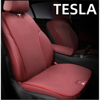 TESLA LOGO car front seat cushion with ice silk fabric MODEL S MODEL3 MODEL X MODEL Y Cybertruck four-season universal rear seat cover soft and comfortable breathable cushion