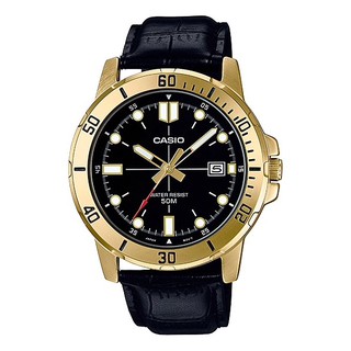 นาฬิกา CASIO ของแท้ นาฬิกาผู้ชาย รุ่น MTP-VD01L ตัวเรือนแสตนเลส สายหนัง หน้าใหญ่ บอกวันที่ ของใหม่ อุปกรณ์ครบ