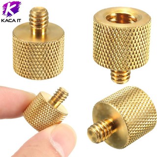 Gold color 3/8" to 1/4" Tripod Thread Screw Adapter Brassทองเหลือง 3/8" เปลี่ยน 1/4" ขาตั้งกล้อง อะแดปเตอร์ สกรูทองเหลือ