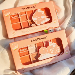 พาเลทอายแชโดว์+บลัชออน Kiss Beauty Sweet Peach Makeup Palette พร้อมส่ง