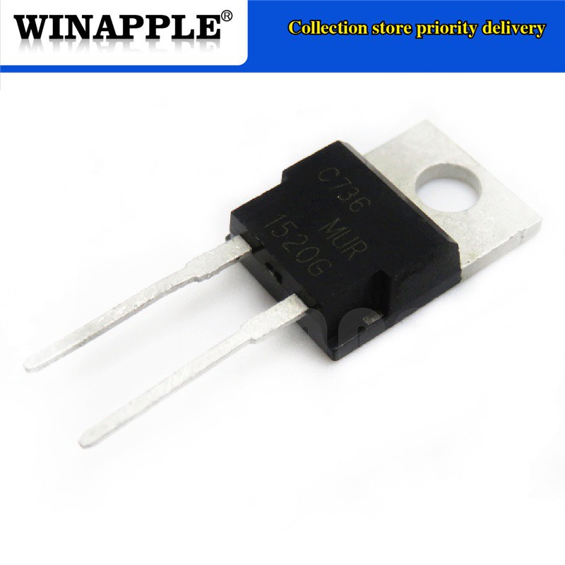 / 10 ชิ้นล็อต MUR1520CT MUR1520G MUR1520 U1520 TO-220-2 200V 15A ใหม่ใน ynb8 /