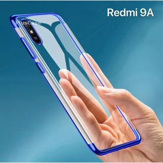 Case Xiaomi Redmi 9A เคสเสี่ยวมี่เรดมี่ 9A เคสนิ่ม TPU เคสใสขอบสี เคส xiaomi redmi 9a เคสสวยและบาง