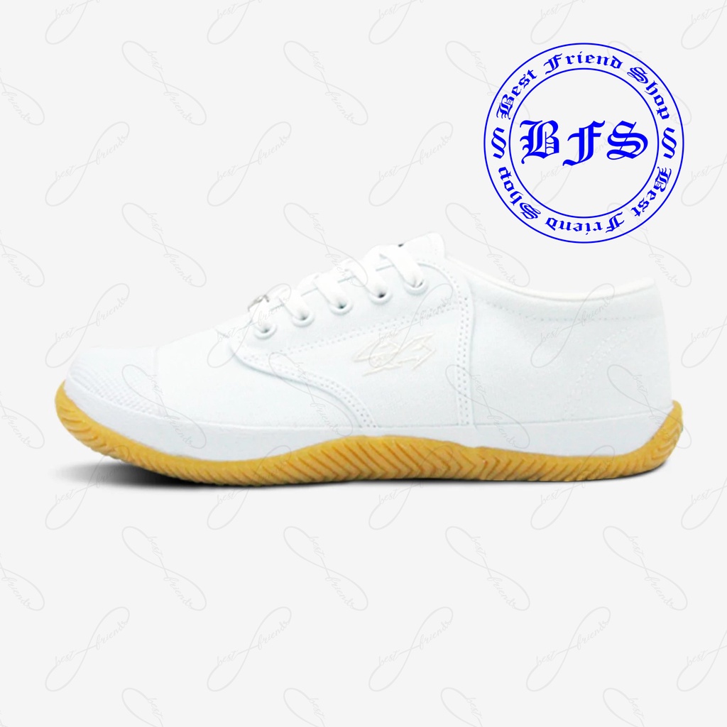 Breaker : BK4P สีขาว รองเท้านักเรียน รองเท้าผ้าใบเบรกเกอร์ สีขาว !! สินค้าพร้อมส่ง !!