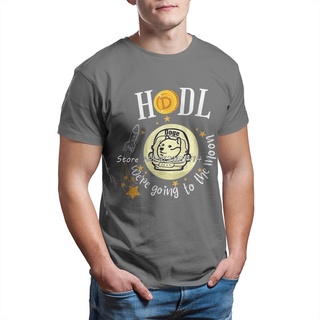 Dogecoin Hodl We&amp;#39; เสื้อยืดแขนสั้น คอกลม ผ้าฝ้าย พิมพ์ลาย Going To The Moon แฟชั่นฤดูร้อน สําหรับผู้ชาย คู่รัก