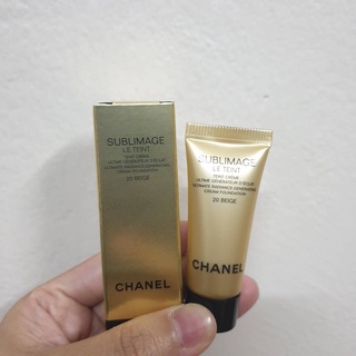 พร้อมส่ง Chanel Sublimage Le Teint Ultimate Radiance-Generating Cream Foundation #No.20 Beige สำหรับผิวขาวกลาง (5ml)