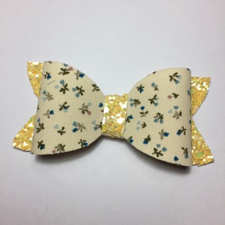 Fabric leather glitter bow /ชิ้น