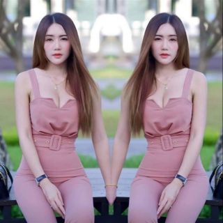 เข้าเพิ่มพร้อมส่งครบสีจ้าา💝จั๊มสูทกางเกงขายาวแต่งเข็มขัด💝งานจริงสีจริงตามรูปที่แขวนเลยน้าา