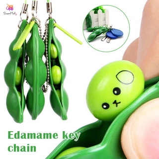 SM [COD] Fidget toy Soybean Bean Pea Keychain Phone Pendant Charm Pressure Reduce Funny Toy Relax Toy