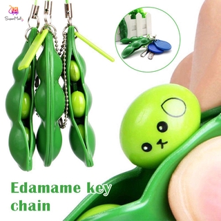 SM [COD] Fidget toy Soybean Bean Pea Keychain Phone Pendant Charm Pressure Reduce Funny Toy Relax Toy