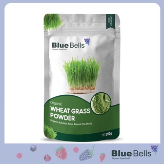 ผงต้นอ่อนข้าวสาลี 200 กรัม ออแกนิค ล้างสารพิษ บำรุงผิง Blue Bells Wheat Grass Powder Organic USDA 200 g