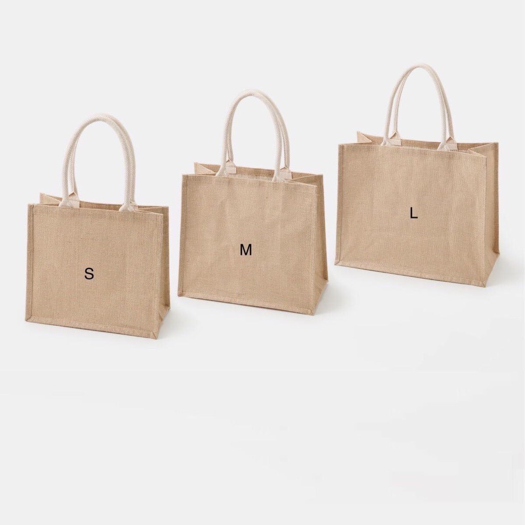 MUJI JUTE MY BAG กระเป๋ามูจิ กระเป๋าไปทะเล สาน ปอกระเจา รักษ์โลก ของแท้ จากมูจิ เป๋าสาน