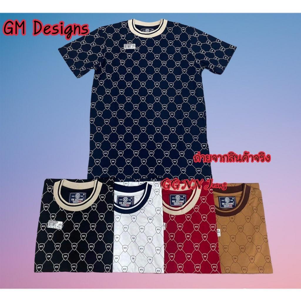 เสื้อลาย GM DESIGNS งานเซล !!! แบบใหม่ งานป้าย ผ้า cotton อย่างดี ถ่ายจากสินค้าจริง เสื้อยืดลายGM 👕 